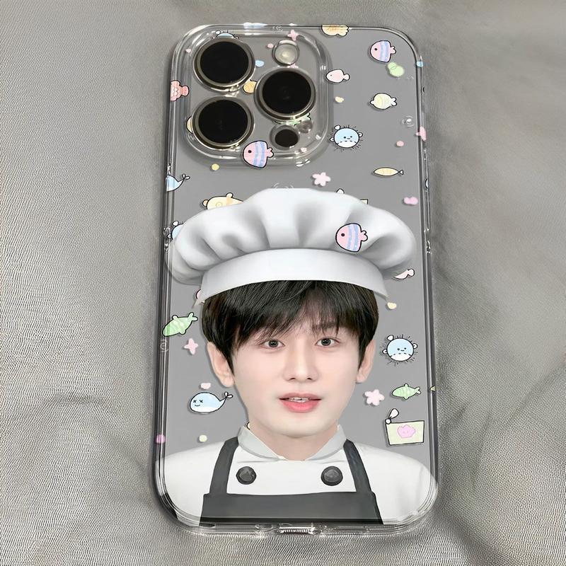 Không Ố Vàng | Ốp Lưng iPhone Chef Phong Cách Hoạt Hình Cá Dễ Thương Cute Trong Suốt Chống Sốc TPU Mềm Bảo Vệ Camera Cho iPhone 13 14 15 16 Pro Max