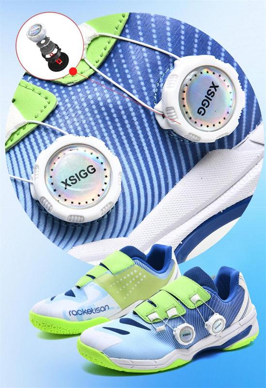 Product Introduction of 36-46 Professional Badminton Shoes for Men Double Rotating Buckle Tennis Shoes Wear-resistant Non-slip Table Tennis Shoes Couple's Training and Competition Sneakers Plus Size 8