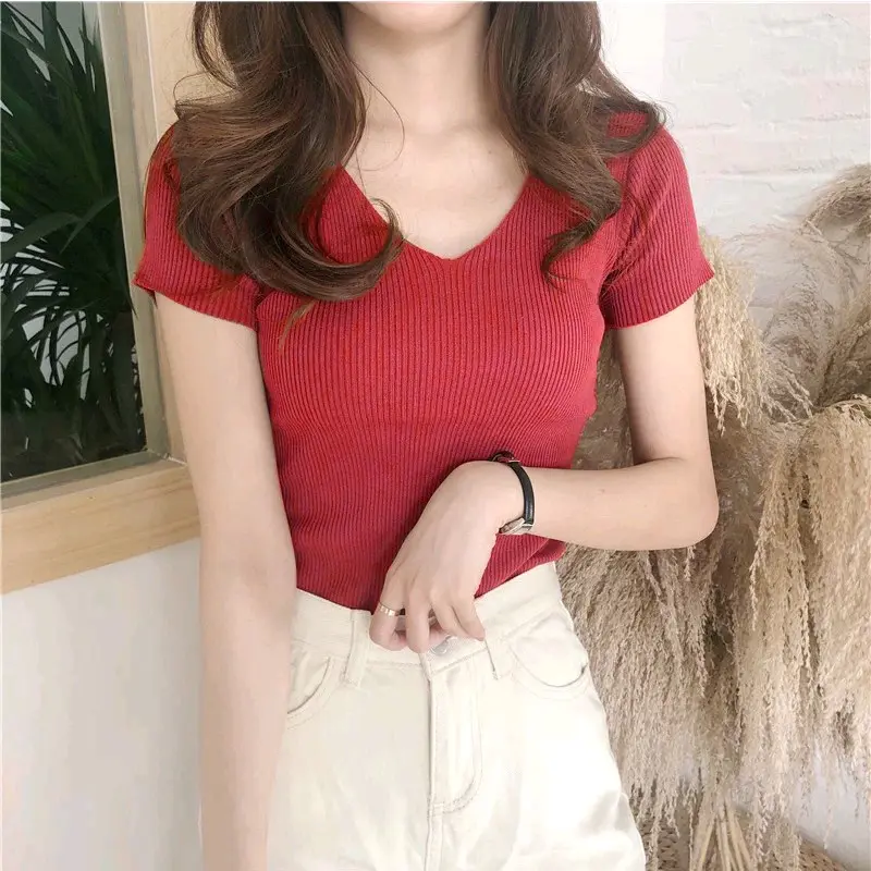 KAOS RIP WANITA KAOS V-NECK WANITA TANGAN PENDEK