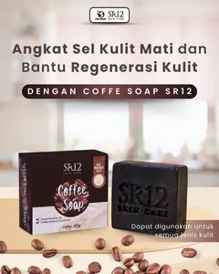 SK12 Sabun Kopi Herbal Terlaris SR12 BPOM Anti Kusam Flek Hitam 60gr HALAL MUI No Added SLS Mencerahkan Kulit Mengangkat Sel Mati