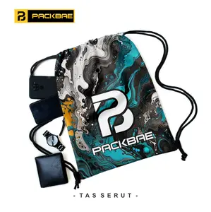 PACKBAE Tas Serut Printing Futsal & Sepak Bola Unisex Tas Olahraga String Bag Desain Grafis Keren untuk Aktivitas Olahraga dan Berpergian