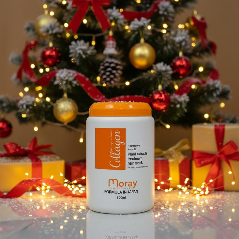 Kem Dầu Hấp ủ Xả tóc Collagen Moray 1500ml phục hồi tóc khô xơ và hư tổn siêu tiết kiệm cho Salon