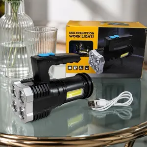Senter L-S09 4LED + COB led putih senter besar cas multifunction LS09