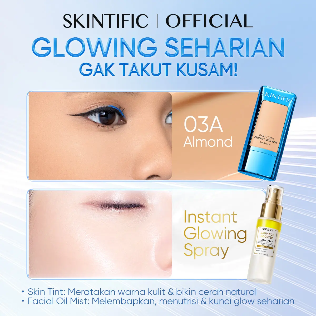 skintint 03A + glowing serum spray