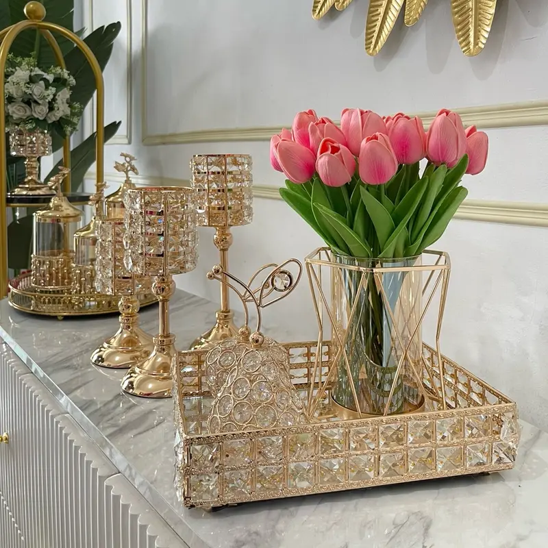 Tulip 1set dengan vas gold premium 2