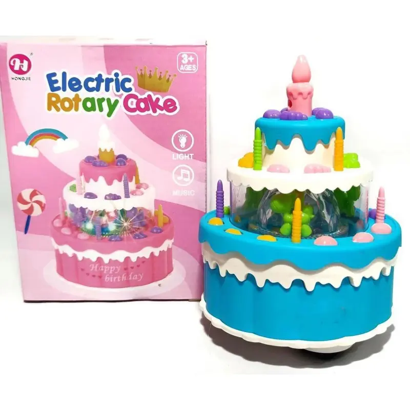 Mainan Anak Kue Ulang Tahun Elektrik Lampu dan Musik Birthday Cake Electric 3