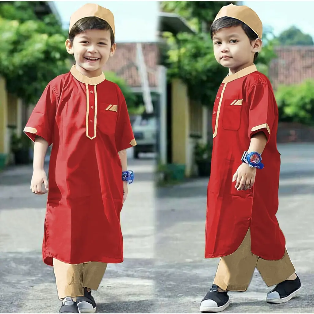 baju lebaran anak 4thn laki / Koko Anak Laki Laki Model Batik Anwar Terbaru 2024 Bonus Peci / Kurta / Baju Setelan / Baju Taqwa / Baju Gamis / Baju Muslim Anak Laki Laki Katun Katun Pendek Motif Nyaman