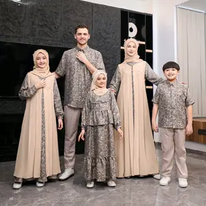 Royal Honey Peach - Sarimbit Terbaru Ethica 2026  Gamis Muslim Keluarga Couple Lebaran Pasangan Dewasa
