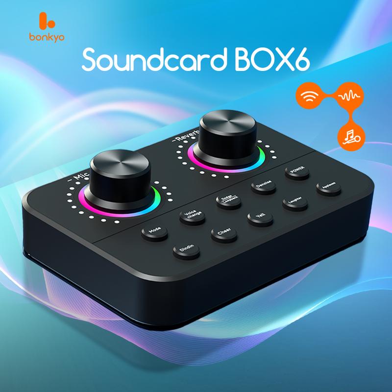 Bonkyo V8S SoundCard Bluetooth Audio USB Eksternal dengan 18 Efek Suara & 112 Kualitas Suara Elektronik untuk Karaoke dan Gaming Bonkyo V8S SoundCard Bluetooth Audio USB Eksternal dengan 18 Efek Suara & 112 Kualitas Suara Elektronik untuk Karaoke dan Gaming
