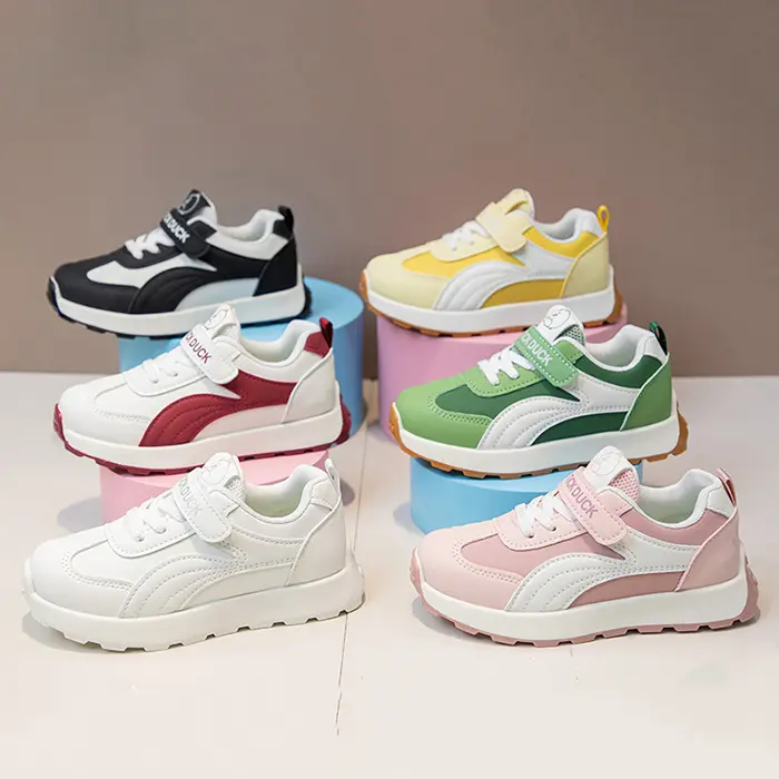 BOMBBEAR YNSS2205 Sepatu Anak Fashion Balita Sepatu Putih Strap Velcro Mesh Breathable Versatile Sneakers Nyaman Lentur Hitam Putih Kuning Hijau Merah Pink