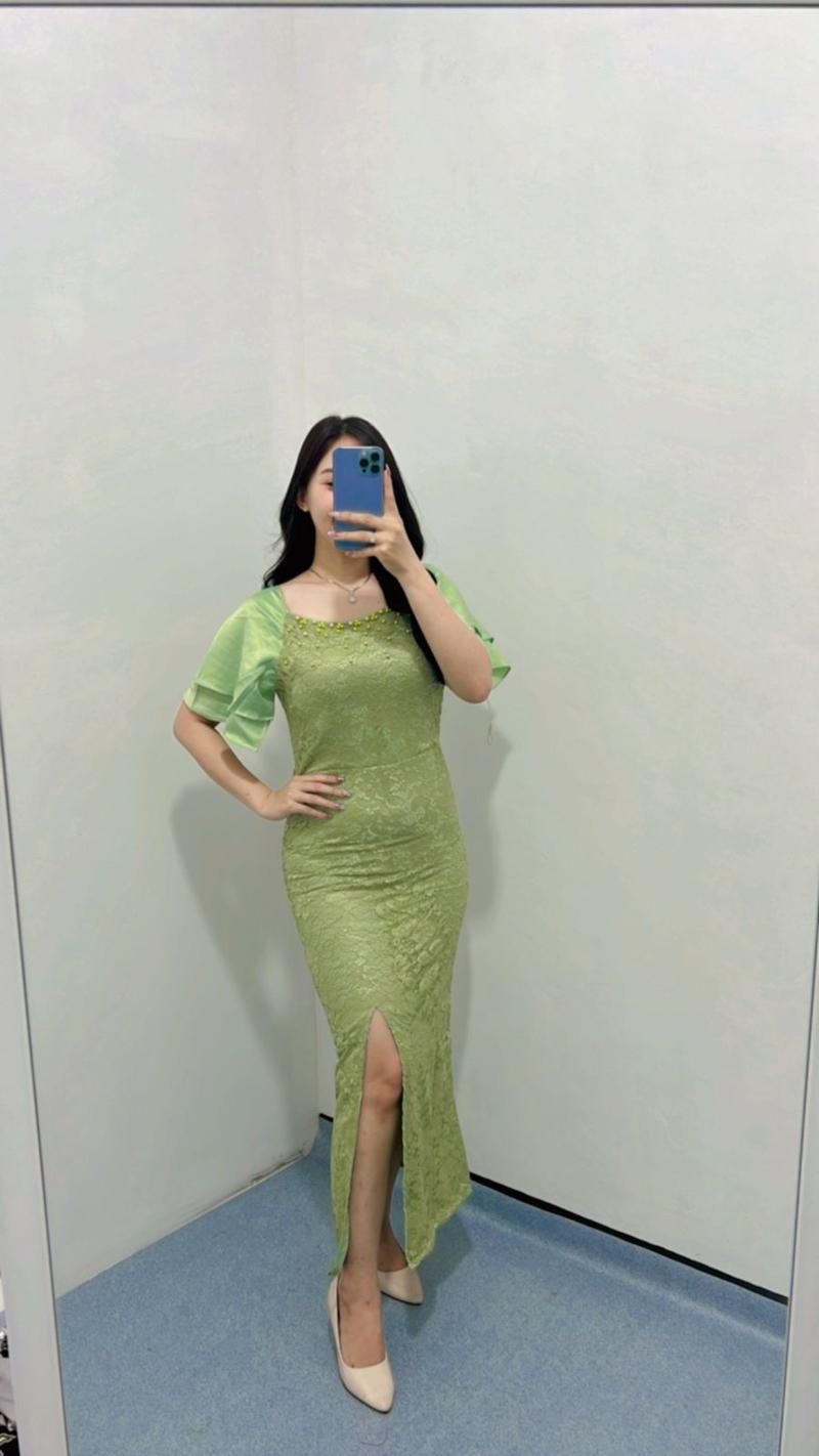 Product Introduction of Dress Brukat Amanda / Dress brukat / Dress wanita / Dress kondangan Cantik Casual Panjang Velvet Formal Sabrina Nyaman Pesta Mewah Gaun 2