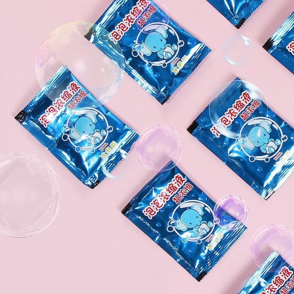 Portable Pouch 10ml Concentrated Bubble Solution Safe Environmental Concentrated Bubble Liquid Soap Toy Bubble Supplement Kids