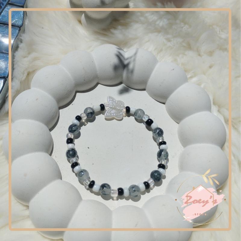 Gelang Manik Beads Bracelet Black Butterfly 1