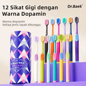Dr. Baek Sikat Gigi Dopamine - 12 Sikat Gigi per Ember 66 Lubang Ultra Lembut 0,15mm Aman untuk Gusi Sensitif Pembersihan Cepat Warna Dopamin Menarik  Harga terjangkau Perlengkapan Rumah Tangga yang Wajib Dimiliki