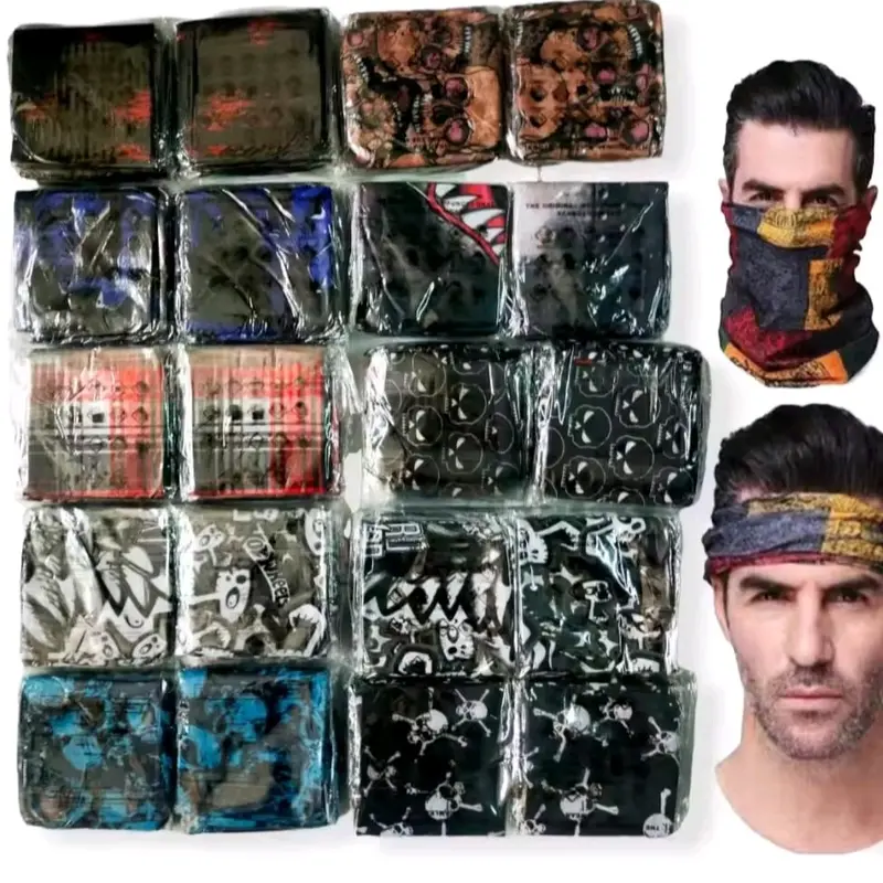 3/6 Pcs Masker Baf Buff Motif Multifungsi Masker Berkendara Perlindung dDebu Buff bandana 0