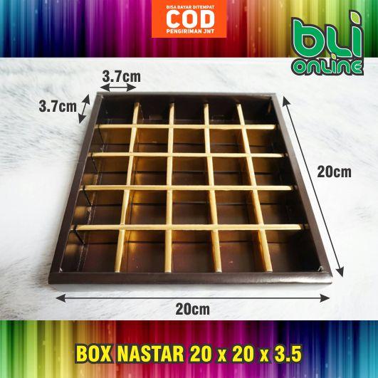 Box Nastar 20 x 20 x 3.5 / isi 10pcs / Dus Coklat / Kemasan Mochi / Kotak Coklat / Kotak Nastar 2