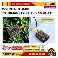 Gambar WST Power Bank 20000mAh Fast Charging PD 3in1 Cable Dual USB Port 10W - WS731 - Black dari Camzone Official Kota Administrasi Jakarta Selatan 1 Tokopedia