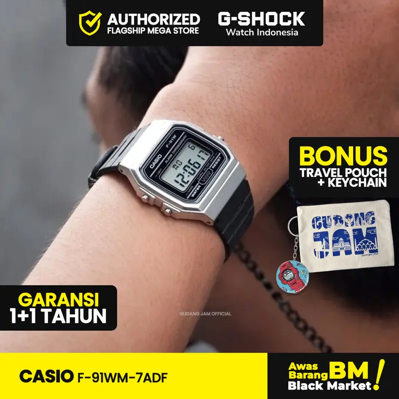 Casio General F-91WM-7ADF F-91WM F-91 F91WM F 91WM  Stopwatch Kaca 2