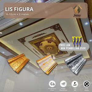 Janur Lis Pigura 8cm & 12cm x 2M List Plafon Dinding Dekorasi Atap Rumah dengan Desain Elegan dan Tahan Lama