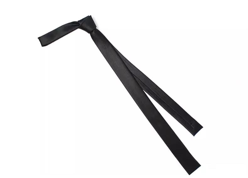 Product Introduction of Black Tie Thin Narrow Version Male Fashion Casual Young Thin Korean Narrow Small Thin Female Decoration Ins Match 24