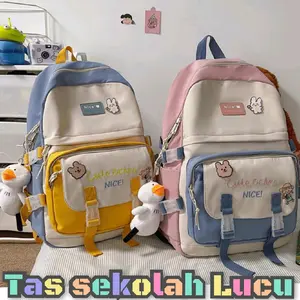 Tas Ransel wanita Remaja Korea Style Perempuan Cewek Sekolah SD SMP SMA Terbaru Populer Virall Kekinian Lucu Mewah Murah Slot Laptop bag fashion Tas Punggung