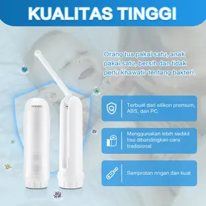 ANNWA Bidet Travel Portabel Semprotan Elektrik Mini Lipat Genggam Tangan Cocok untuk luar ruangan, perjalanan dan berbagai skenario lainnya.