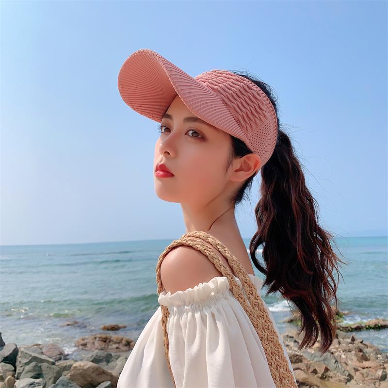 HM Topi Senam Wanita Summer Zumba Topi Knit Visor Sport Baseball Rajut Katun BISA COD 4