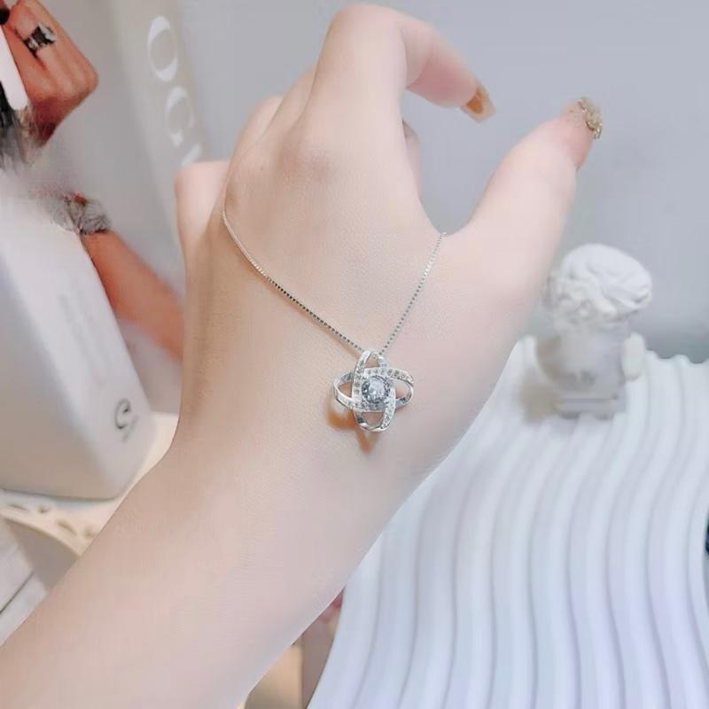 Dây chuyền CỎ 4 LÁ S925 thiết kế sang trọng, quý phái cho nữ, dây 45cm