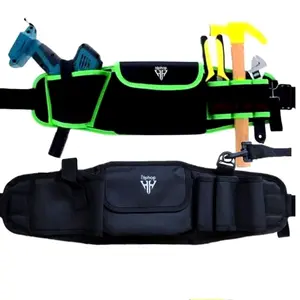 TAS PINGGANG PERKAKAS MESIN BANGUNAN WARNA HITAM DAN HIJAU TOOL BAG FUNNY SABUK ALAT