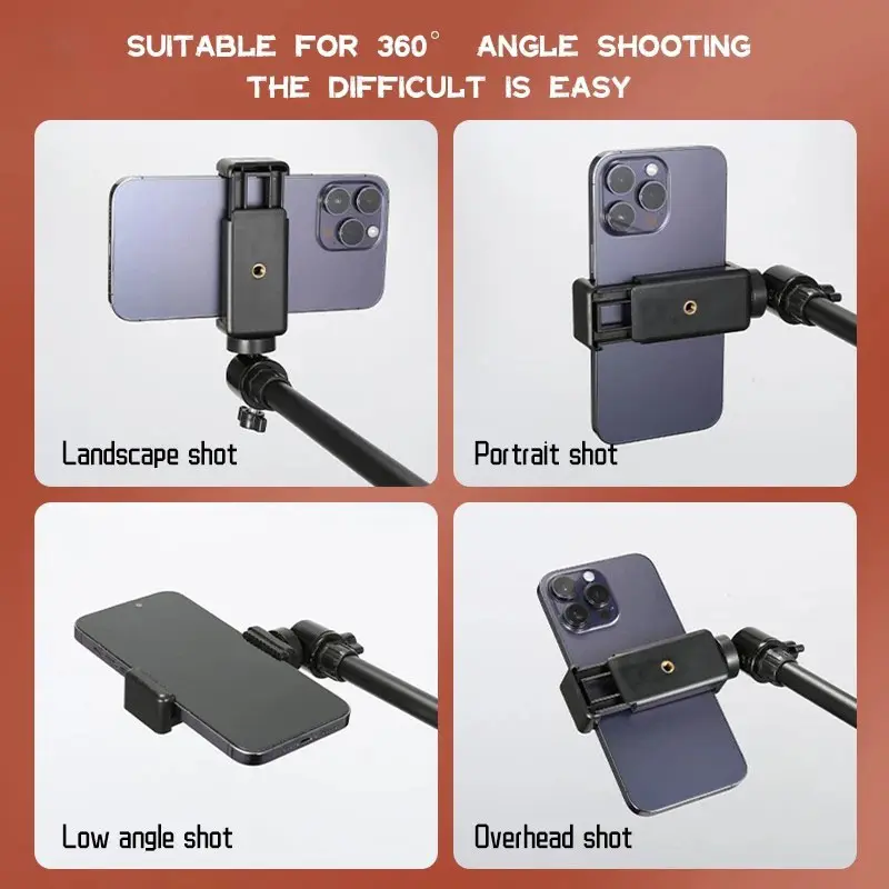 ODBORE Lampu LED Portabel Stand HP Overhead For Live Streaming Video Fotografi Vlog Konten Kreator 7