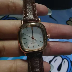 Jam Tangan Vintage Kulit Jam Tangan Wanita Kotak Jam Tangan Analog Simple Jam Tangan Import Fashion Leather Watch Quartz