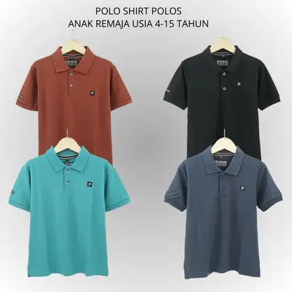 COVLEOS | kaos polo shirt anak basic polos lengan pendek anak TK/SD/SMP usia 4-15 tahun