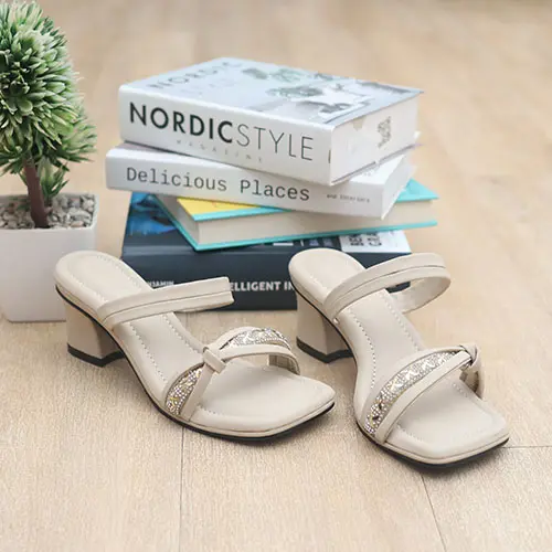 Cafana Sandal Hak Tahu Wanita Kyna SDH340 Heels Cewek Sol Karet 1