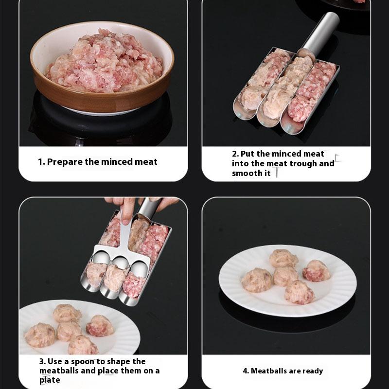 Product Introduction of Creative 304 stainless steel  Meatball Maker Set Fried Fish Beaf Meat Making Balls Mold  Kitchen Gadgets Cooking Accessories 7