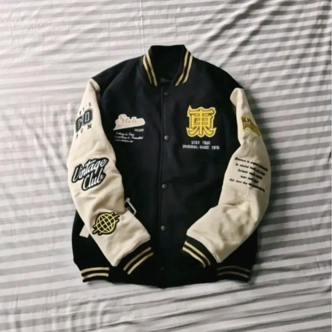 Jaket Base Ball Bomber varsity Motif Bordir Jahitan - Fashion Keren Dan Kekinian untuk Pria / Wanita / Dan Anak-Anak Terbaru
