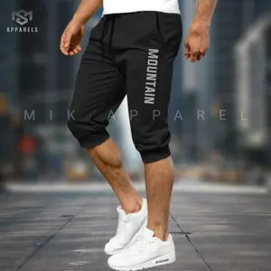 Celana Jogger 3/4 Training Olahraga - Bahan Fleece Lembut - Celana Santai Pria - Wanita