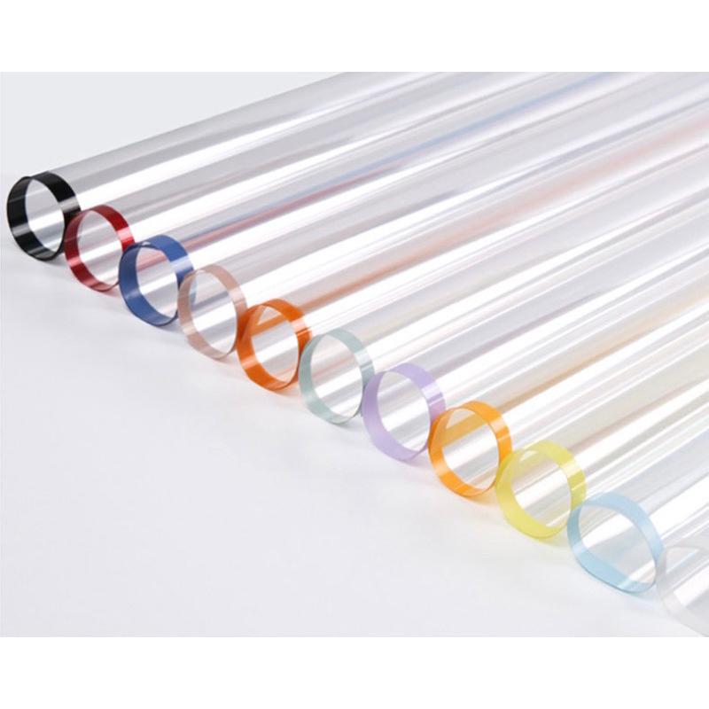 *5 LEMBAR* Kertas Cellophane Bucket Bunga [Frame Transparent Glossy] Flower Wrapping Paper Celophane / Krtas Buket Bening Chellophane Hologram untuk Bouquet Snack Uang Wisuda 4