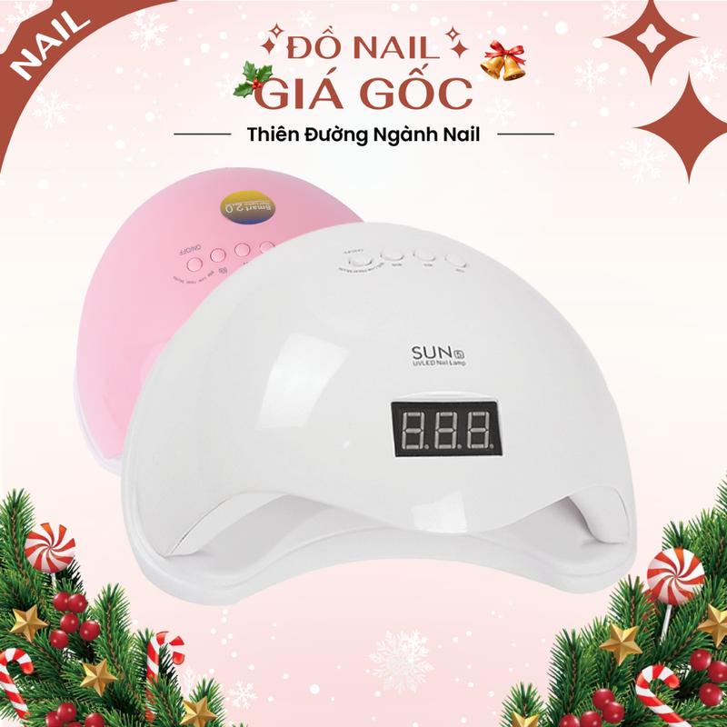 Máy hơ gel SUN 5 UV LED tem xanh 48W 24 bóng đèn-Đèn hơ gel,móng mini Hàng chính hãng BH 1 tháng