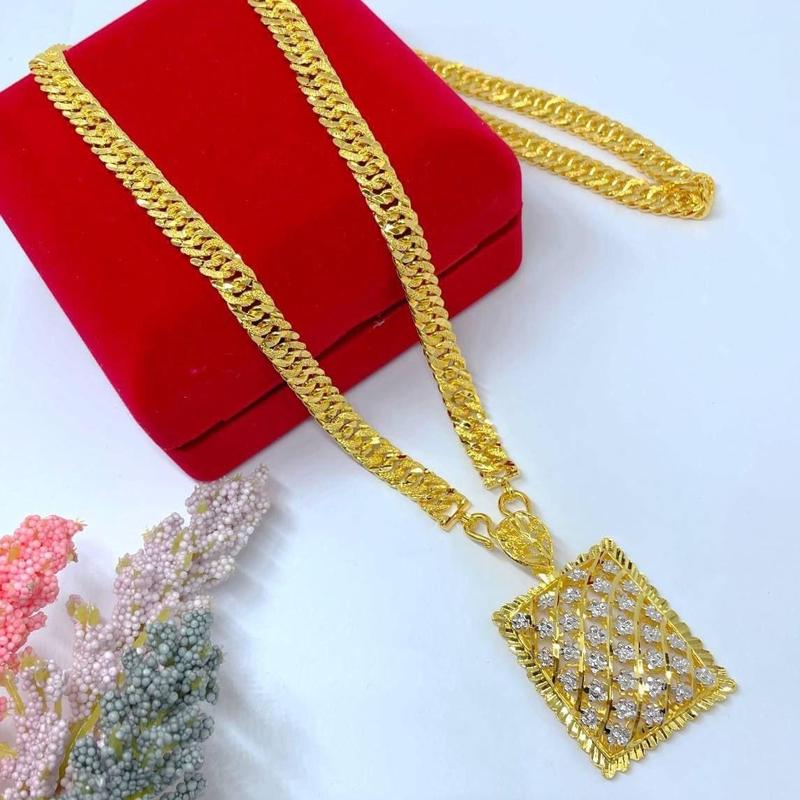Rantai Leher Lipan Labuh 70cm Cop916 Emas Bangkok Necklace Jewelry ...