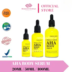 PERFECT WHITE AHA BODY SERUM 20ml 50ML 100ml BIG SIZE WHITENING AND MOISTURIZING BPOM Mencerahkan