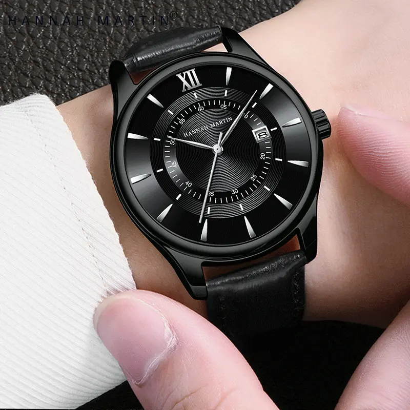 HANNAH MARTIN  1231 Jam Tangan Pria 100% Original Model Terbaru Keren Quartz COWOK Kulit Anti Air Men Watch COD Laki Arloji Men Watch kado laku promo diskon elegan watches gift ulang tahun 5