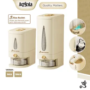 ANGOLA Dispenser Beras Otomatis 5-10KG E06-E07 Tempat Penyimpanan Beras Food Grade Anti Kutu Wadah