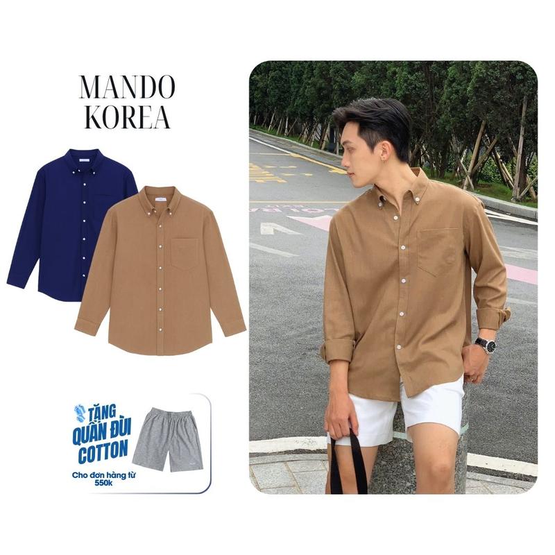 Áo sơ mi Linen-Shirt cổ Button Down form Over-sized MANDO Menswear SHT049