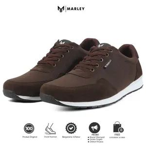 Marley Austin 07 Sepatu Sneakers Pria Sepatu Kets Sporty Joging Lari Olahraga Jalan Santai Coklat