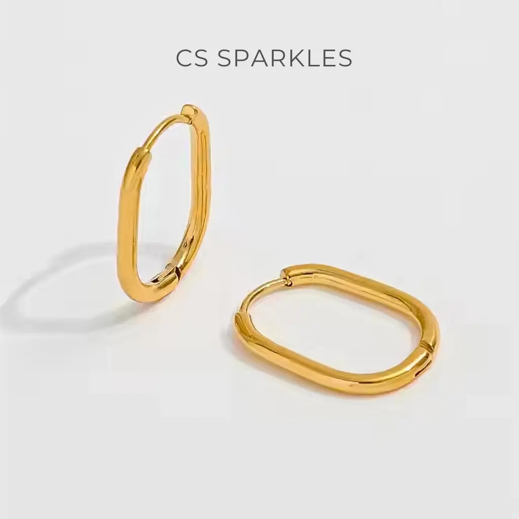 Dainty Lagoon Hoop Earrings, 18K Gold Plated – Waterproof, Tarnish-Free & Hypoallergenic