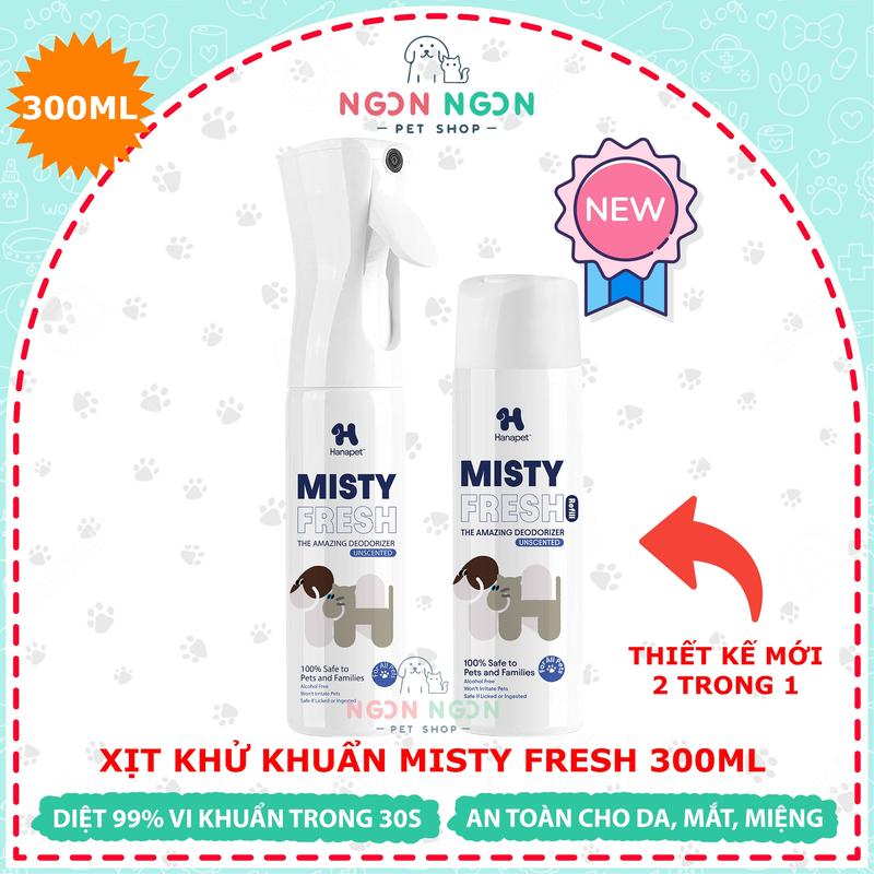 HanaPet Xịt Khử Mùi Hôi Khử Khuẩn Misty Fresh 300ml Cho Chó Mèo Công Nghệ Hàn Quốc Diệt 99% Vi Khuẩn An Toàn Tuyệt Đối