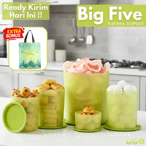 CPM Big Five Toples GENTONG Savina 9L 5L 3L 2L 1L BPA Free Food Grade Kedap Udara Bonus Tas Lebaran Gratis Persediaan Terbatas