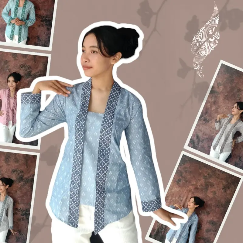 Xaviera XXL Kebaya Baju Batik Wanita Jawa Lurik Istimewa Modern 2024  Dress Panjang Jumbo  Formal Casual Jumbo Big Size 2