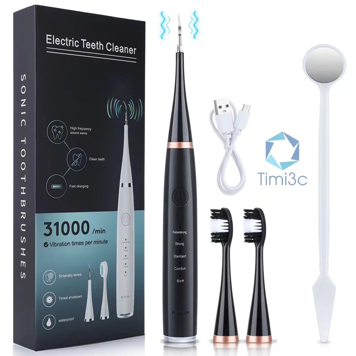 Electric Oral Irrigator Dental Scaler Tooth Cleaning Kit Calculus Tartar Remover Dentist Waterproof Teeth Brush Elec Yellow