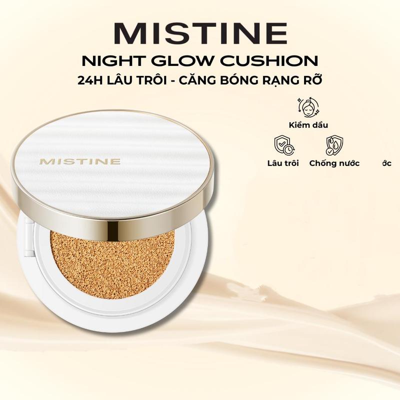   COD  Mistine Cushion Night Glow Phấn Nước Mistine Kiềm Dầu Tốt Bền Màu Lâu Trôi 12G 